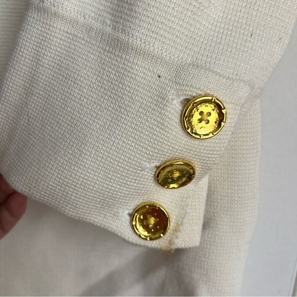 J. Mclaughlin Size S Ivory Cream Gold Buttons Long Sleeve Long Cardigan Coatigan - Picture 4 of 6